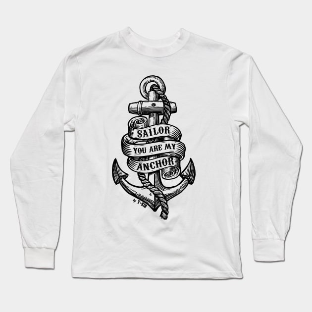Anchor Long Sleeve T-Shirt by OscarPostigo
